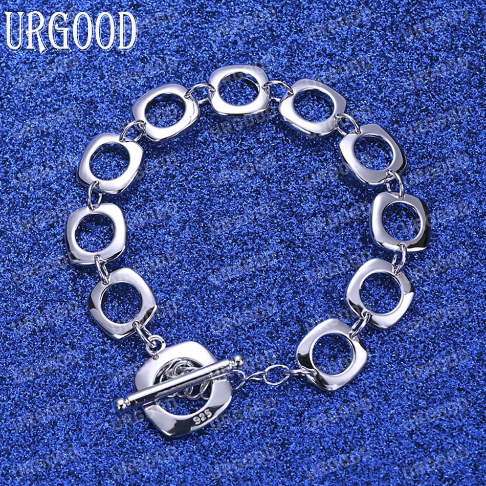 Классическая квадратная цепочка из стерлингового серебра 925 пробы, модные свадебные украшения