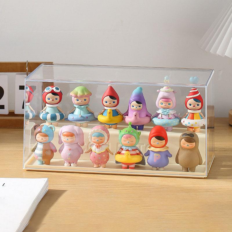 Ящик для хранения фигурок, акриловая коробка для переплета, стойка для кукол, большой прозрачный шкаф для демонстрации кукол
