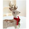 Creative Christmas Elk Ornament Artificial Straw Reindeer Do The Splits Animal for Doll Home Garden Desktop Decoration