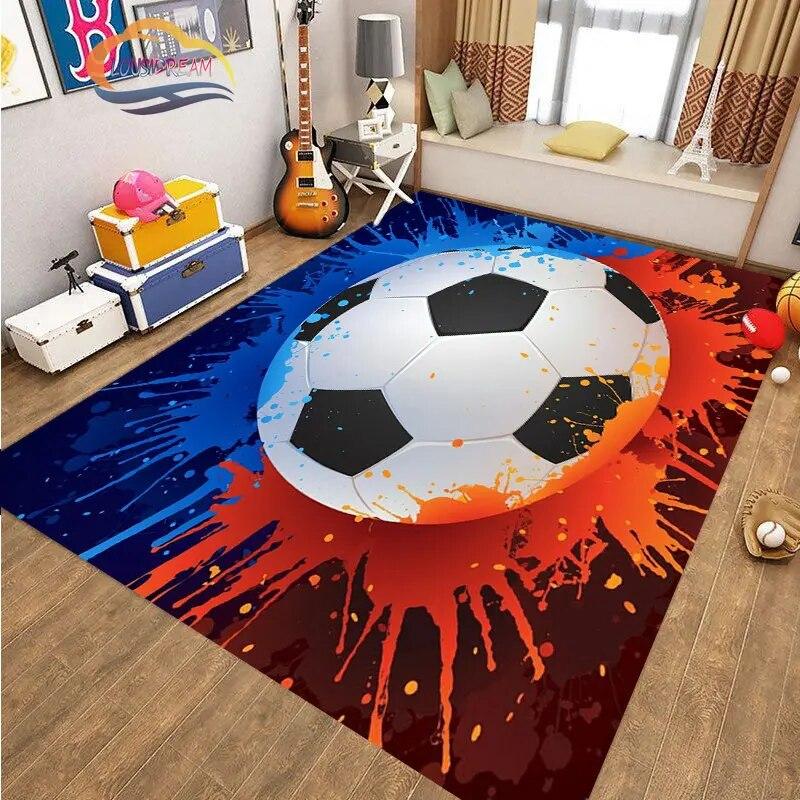 Football Pictures Rug Cartoon Football Living Room Decoration S Bed Non-slip Carpet Home Entrance Door Mat Kids