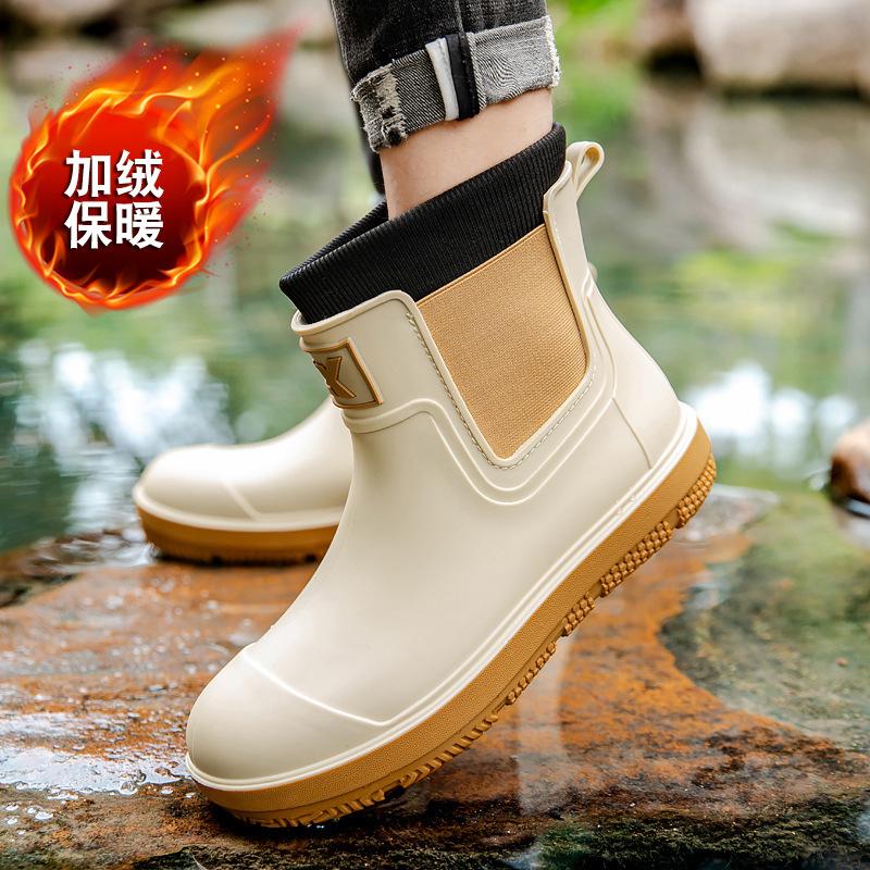 Немецкие резиновые сапоги мужские короткие резиновые сапоги для езды на велосипеде на вынос для рыбалки водонепроницаемая обувь для кухни работа нескользящая резиновая обувь