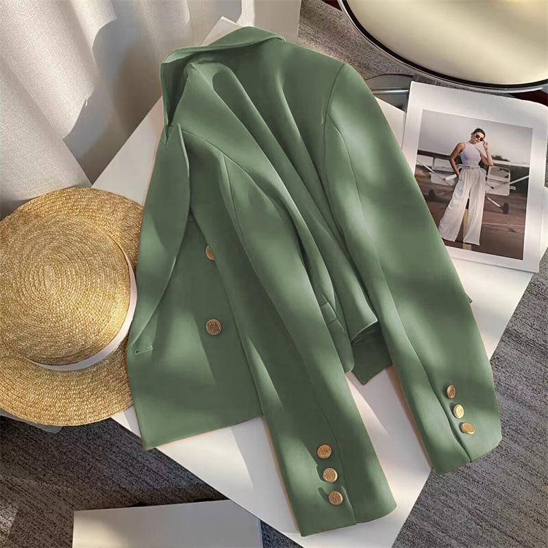 Однотонный короткий пиджак пиджак для женщин универсальный модный офисный пиджак уличный женский повседневный пиджак костюм