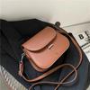 Fashion Women Crossbody Saddle Bag PU Leather Small Handbags Purses Retro Semicircle Designer Messenger Bags Female Clutch Tote