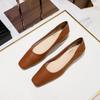 Women's Leisure Ol Commuting Retro Fashion Flat Shoes Square Head Soft Leather Single Shoes