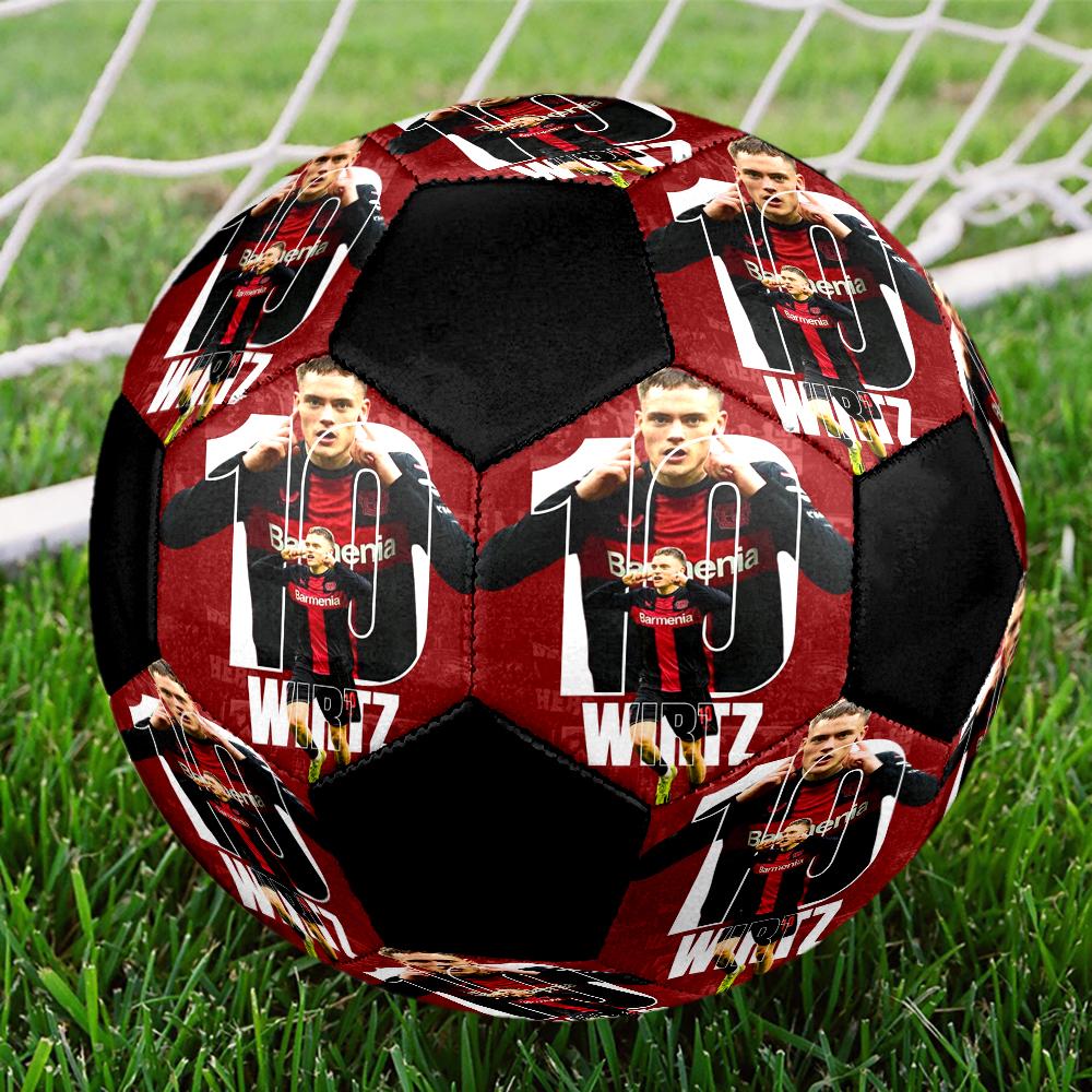 Florian Wirtz Indoor Soccer Ball Colorful Machine Stitched PVC Size 5 Team Training Competition Ready Durable High-Bounce Cool Sports Gift