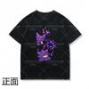 Летняя Новая Футболка с Круглым Вырезом и Короткими Рукавами Pokémon Gengar Stone, Подходит для Мальчиков и Девочек, Свободный Топ