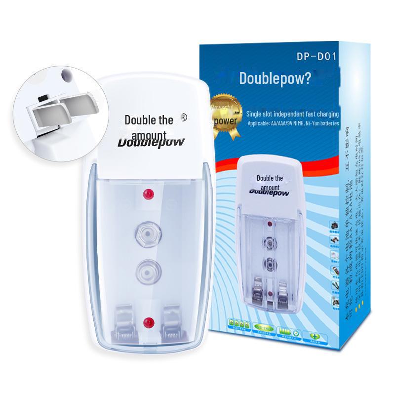 Зарядное устройство NiMH с двумя слотами для аккумуляторов 5 В/7 В/9 В, европейский стандарт