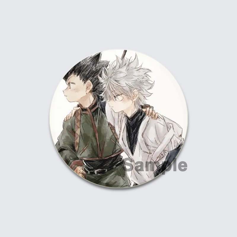 32/44/58 мм Фанаты Коллекции Аниме Hunte Hunte Брошь Gon Killua Kurapika Leorio Эмалевая булавка Рюкзак Воротник Значок Мультфильм Ювелирные изделия Подарки