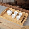 With Handles Bamboo Serving Tray Aesthetic Food Storage Tray Wooden Organizer Tray  Spoons