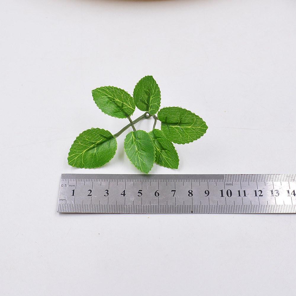 10/20/50 шт./лот 6 листьев/шт. Зеленый искусственный лист цветок для свадьбы домашнее украшение листва DIY скрапбукинг ремесло искусственный цветок