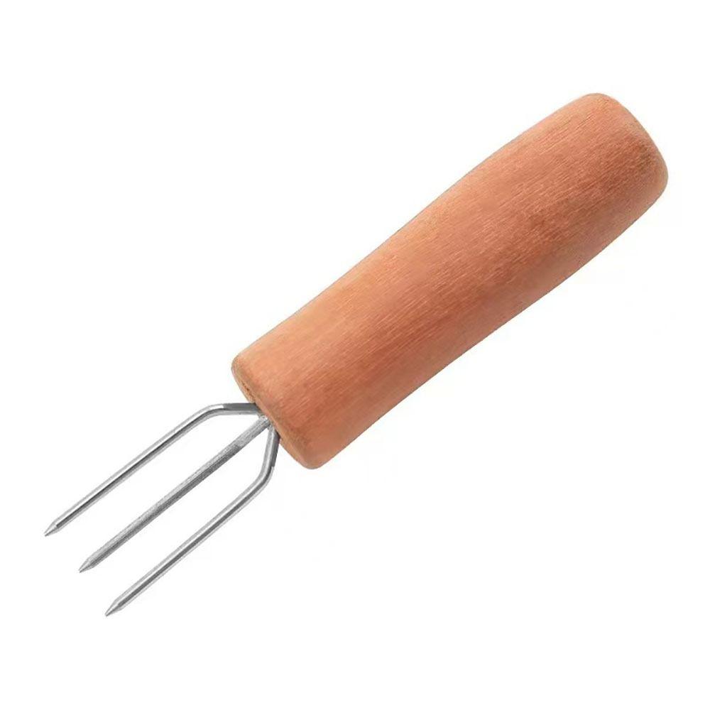 Wood Handle Corn Holders Anti Scalding Barbecue Needle Durable Barbecue Fork