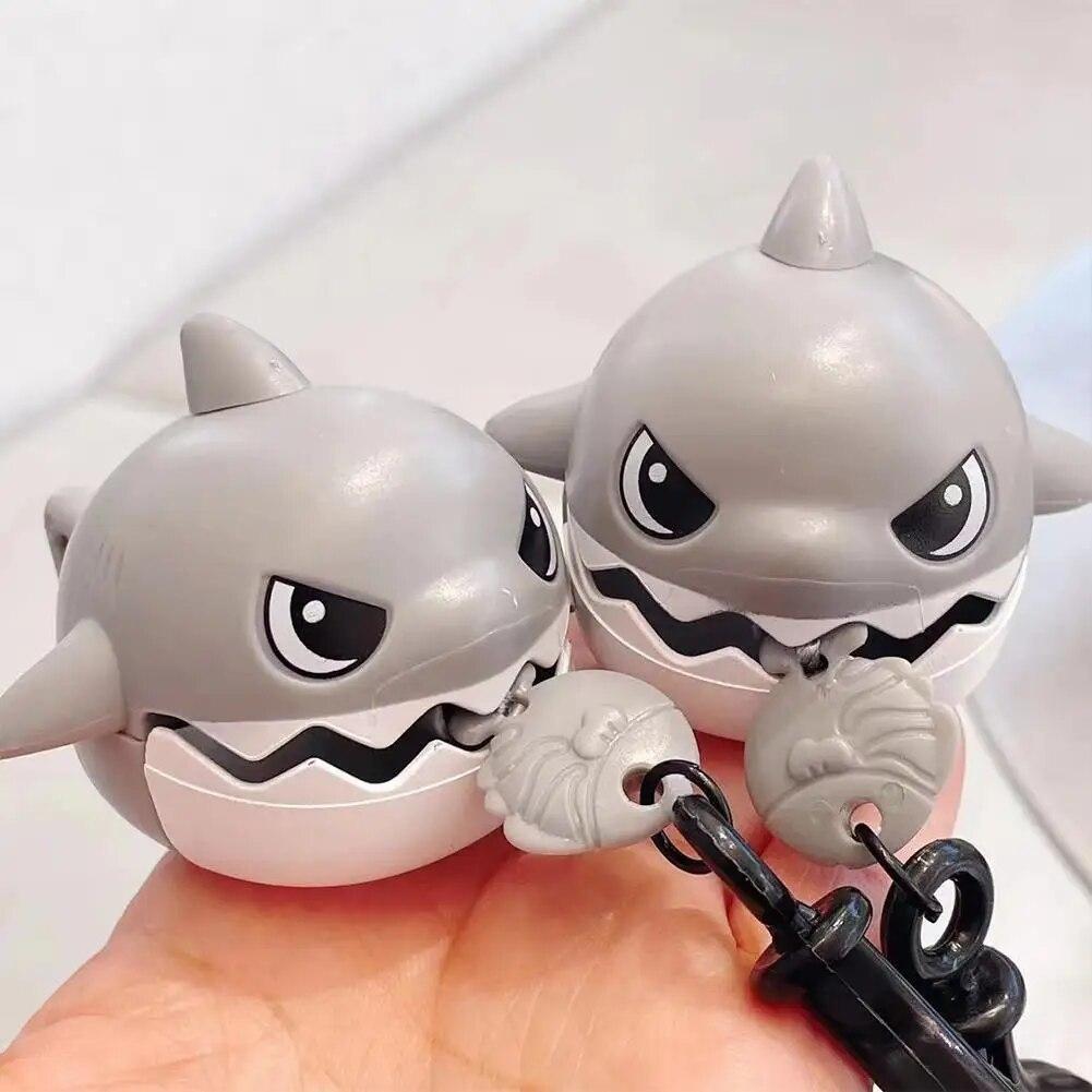Pull Line Shark Keychain Pendant Keychain Simulation Removable Mouth Shark ABS Keychain Toy