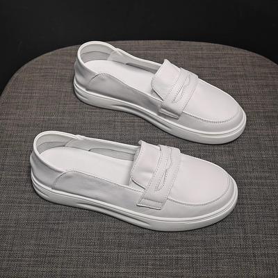 Женские туфли из коровьей кожи с неглубоким вырезом на одном ремешке, новые повседневные туфли на мягкой подошве, туфли-балетки из кожи Doudou, маленькие белые туфли