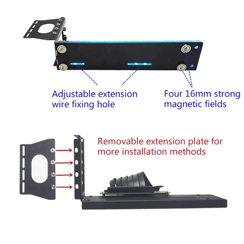 Вертикальный держатель видеокарты для компьютера PCIe 3.0 Вертикальный кронштейн для графического процессора для корпуса Подставка с LED 5V ARGB Syn