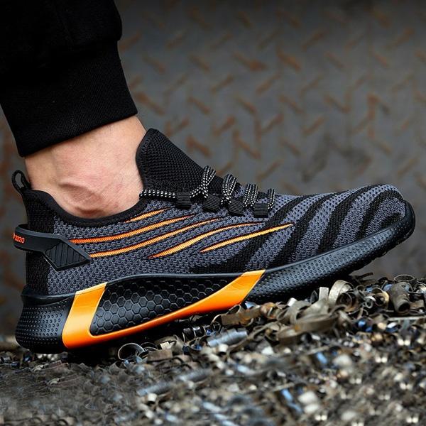 Fashion Breathable Safety Shoes Anti-smashing Anti-puncture Lightweight Safety Work Shoes for Men Women Plus Size 35-50