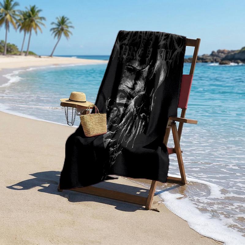 Slasher Prevail Black Metal Fashion Beach Towel: Ideal for Summer Adventures Soft, absorbent and quick drying suitable for swimming and bathing
