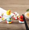 Cute Duck Ceramic Chopstick Holder Tableware Japanese Underglaze Restaurant Simple Oval Spoon Bracket Utensil for Kitchen
