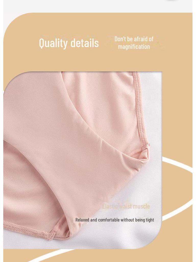 Large Seamless Breathable Cotton Mid-Waist Briefs for Women