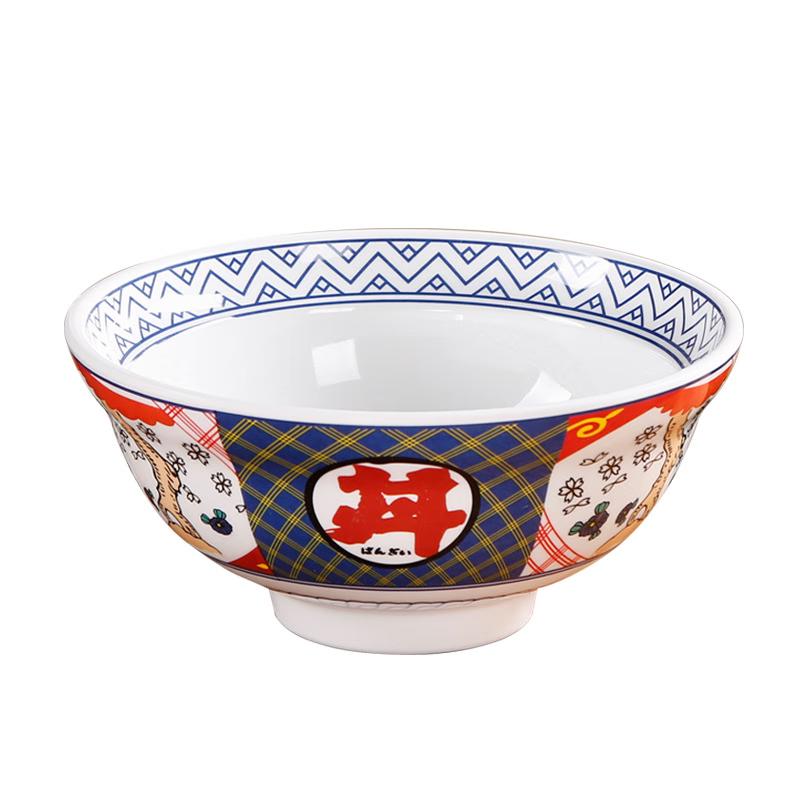VAKADA 6-inch Melamine Japanese Style Rice & Noodle Bowl Set (3-Pack)