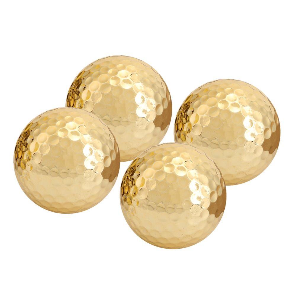 Golden Plating Golden Golf Balls Double Layer Gold Plating Golf Ball Golf Practice Range
