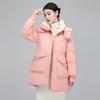 Пуховик средней длины для женщин, зимняя новая модная женская повседневная куртка в корейском стиле на талии, утиный пух