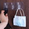 PVC Autohesion Transparent Traceless Key Holder Clothes Hanger Wall Hooks Storage Rack