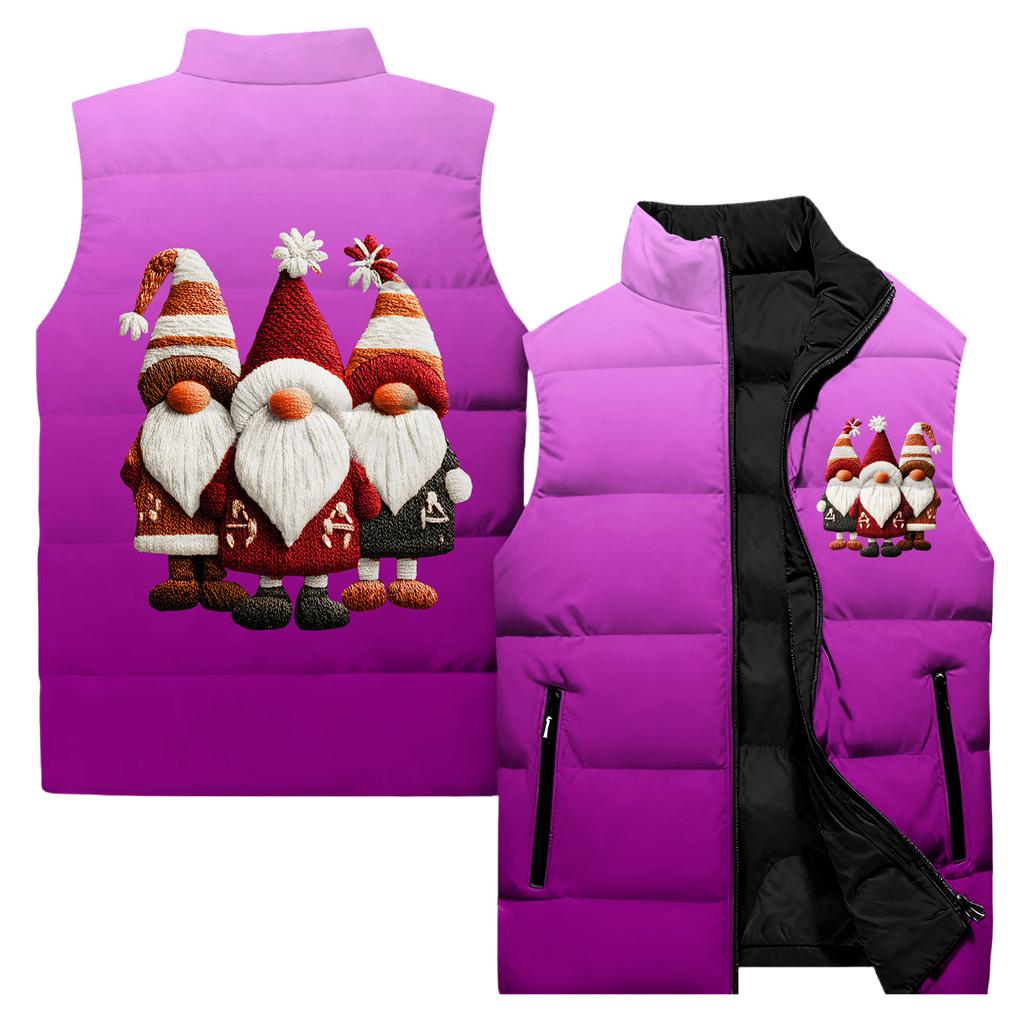 Ladies' Casual And Fashionable Sleeveless Vest Christmas Printed Cotton Jacket