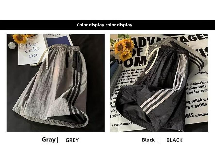 Мужские летние шорты в полоску в стиле ретро, быстросохнущие, для повседневной носки, трендовые