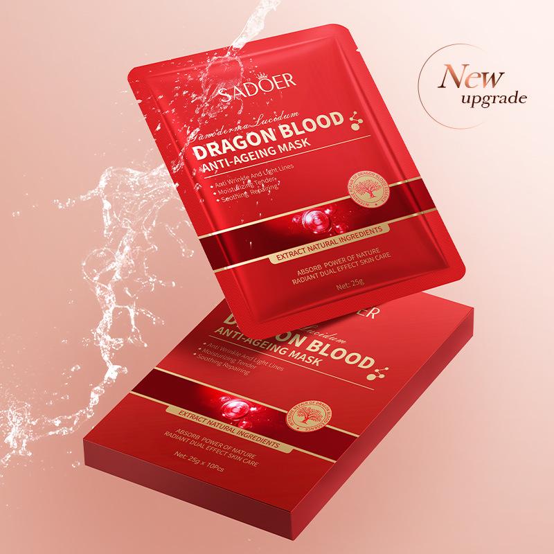 10 шт., никотинамидная восстанавливающая маска с кровью дракона, увлажняющий кристаллический коллагеновый гель для ухода за кожей лица