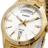 Casio Аналоговые кварцевые мужские часы MTP-1381GD-7AV Металлический браслет Золотой Белый