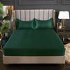 Three-piece Home High-end Solid Color Satin Silk Bed Sheet Mattress Cover Elastic Band Bed Sheet Bedding Set
