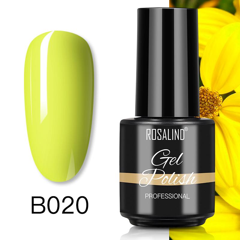 ROSALIND 7ml Soak Off Гель-лак яркий для дизайна ногтей LED / УФ-лампа