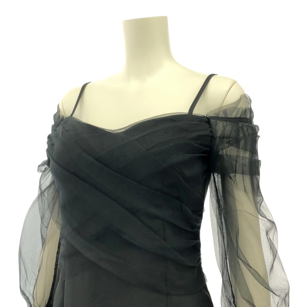 GRAXIA Midi Идеально для и Размер XL Женское платье с открытыми плечами, Для ведущих, Клубов, Лаунжей, Длины до колена, Черное,