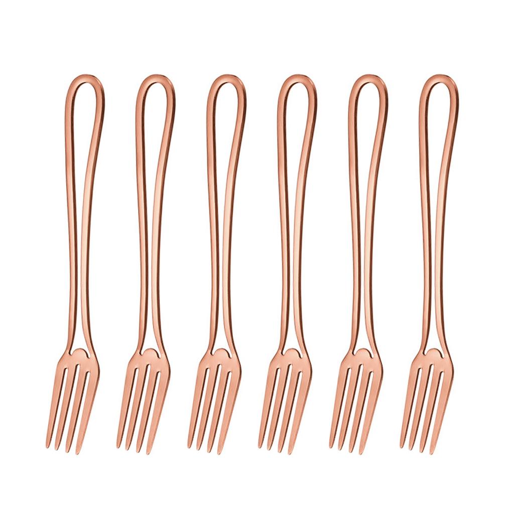 Набор обеденных вилок Rainbow из 6 вилок для салата из нержавеющей стали, набор столовой посуды, десертные вилки, столовые приборы, столовые приборы, 8 дюймов