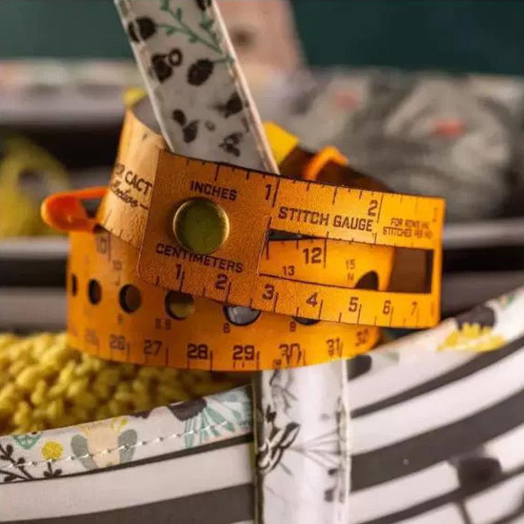 7 in 1 Leather Measuring Tool DIY Crafters Multi-Wrap 48cm Crochet Hole Measuring Ruler Protable Storage Leather Accessories