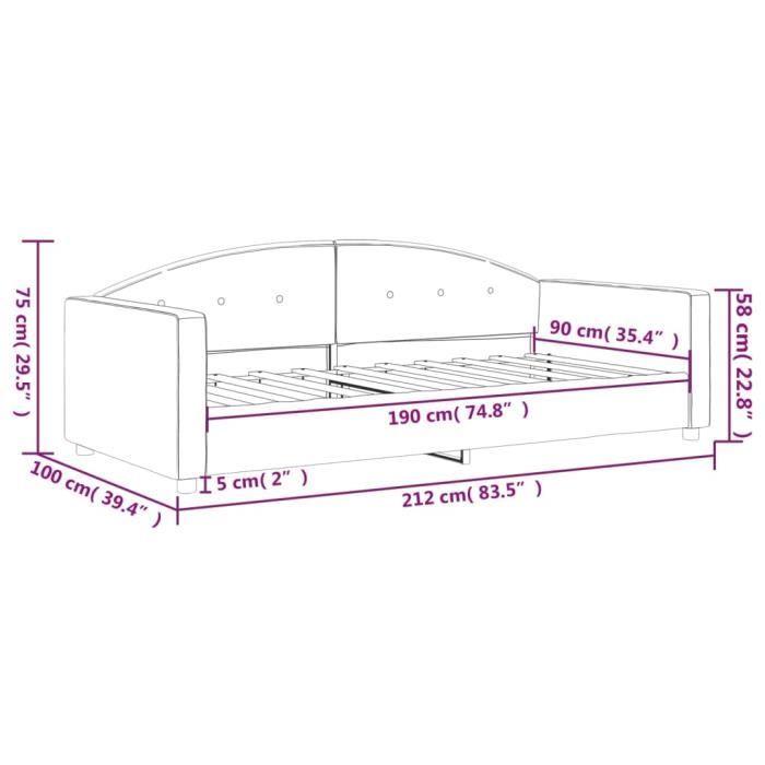 VidaXL Daybed Light Grey 90x190 Cm Velvet 354149