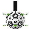 Dog Tug Ball Soccer Ball, White + Black, 1 Piece