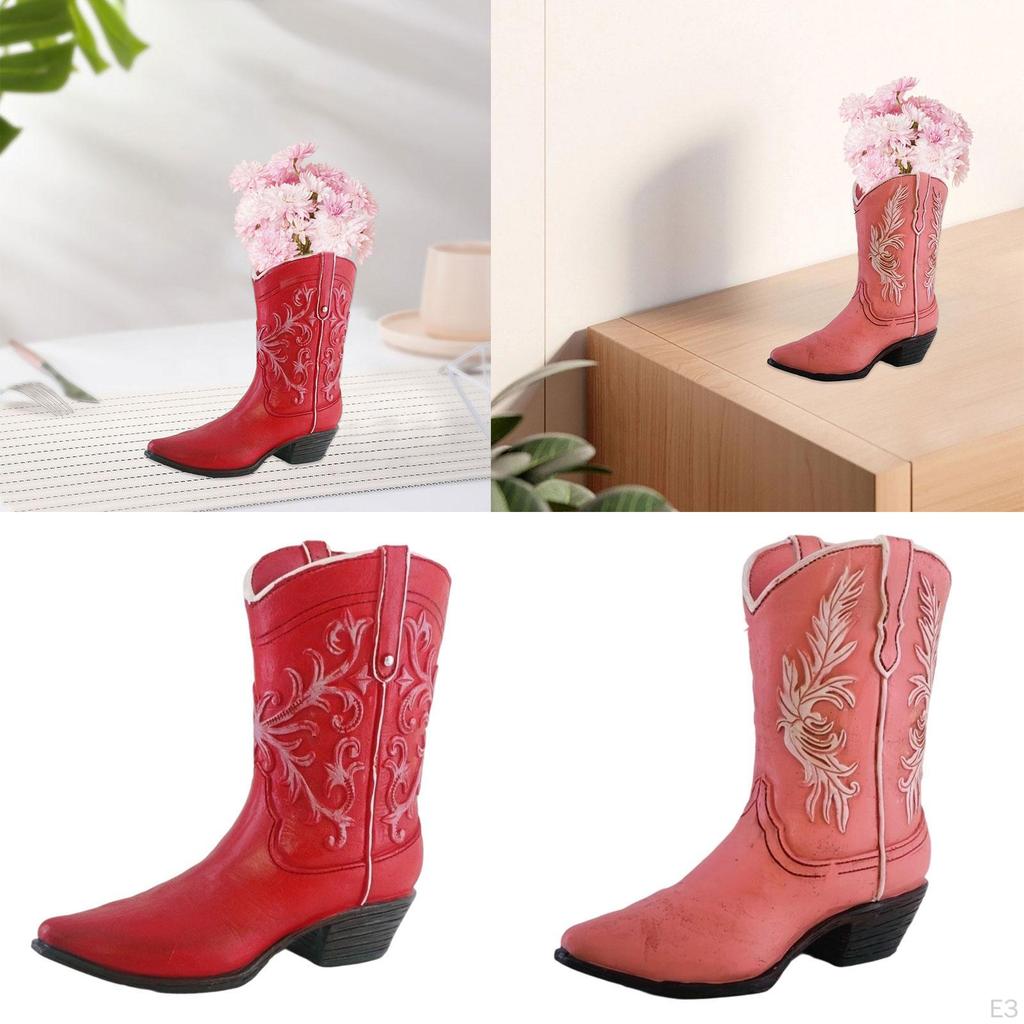 Boot Shaped Resin Flower Planter for Floral Arrangements In Home And Cafe