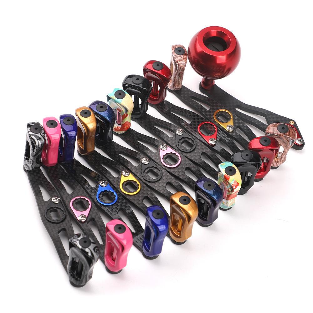 Sensoar Carbon Fiber Fishing Reel Handle Multi Color Metal Knob Replacement Accessory for Baitcasting Fishing Reel Handle