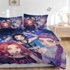 3-компонентный комплект постельного белья KPop Охотники на демонов для гостевой комнаты, спальни, декор на Рождество, Хэллоуин, подарки - Все сезоны (Без вкладыша)a1013156