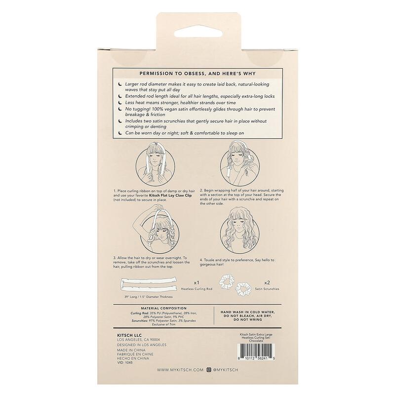 The Satin Heatless Curling Set, Extra Large, Chocolate, 1 Set