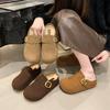 Lazy Version~ Retro Slippers Outer Wear 2025 Autumn New Thick-bottomed Casual Bag Head Half Slippers Women's Boken Tow