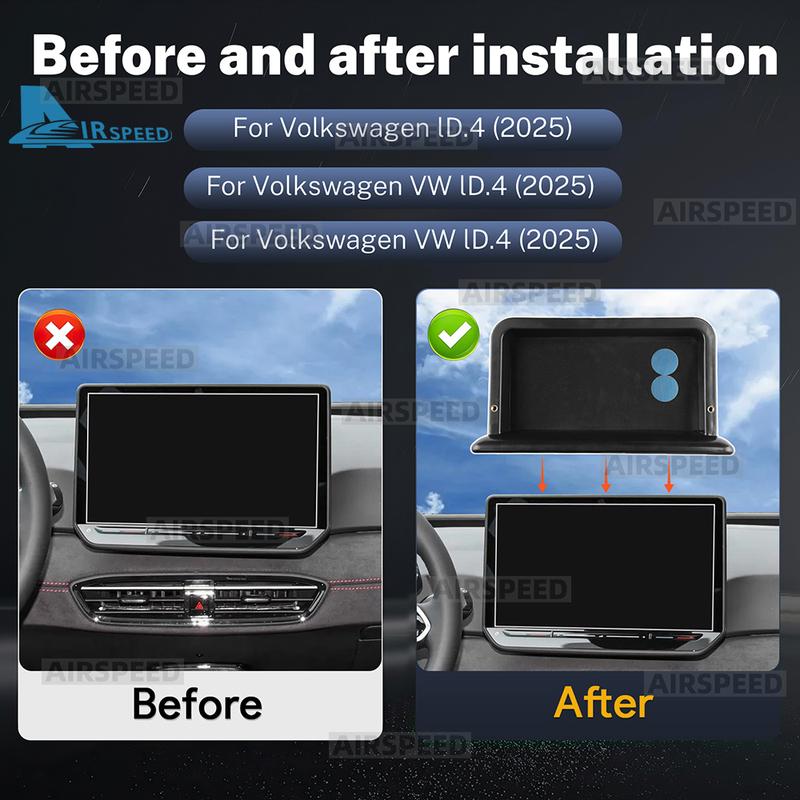 Ящик для хранения на приборной панели LHD RHD для Volkswagen VW ID3 ID4 CROZZ 2025-ВЫПУСК Скрытый лоток в центральной консоли за экраном Автомобильные аксессуары