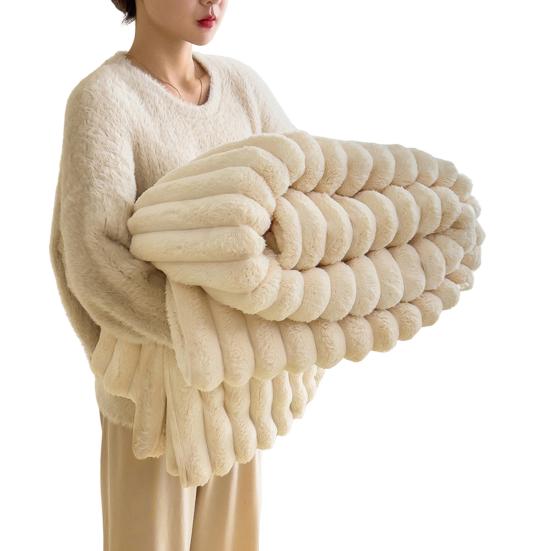 Фланелевое одеяло утолщенное искусственное кроликовое плюшевое пузырчатое покрытие сплошной цвет офисная домашняя кровать