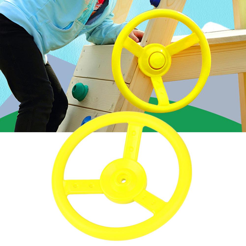 Plastic Outdoor Playground Small Steering Wheel Toy Swing Set Accessories (yellow)