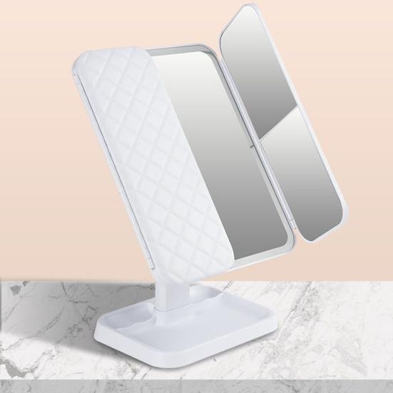 Yousheng 1 комплект косметического зеркала со светодиодной подсветкой косметического зеркала с сенсорным управлением, перезаряжаемого тройного зеркала для макияжа, набора для дома