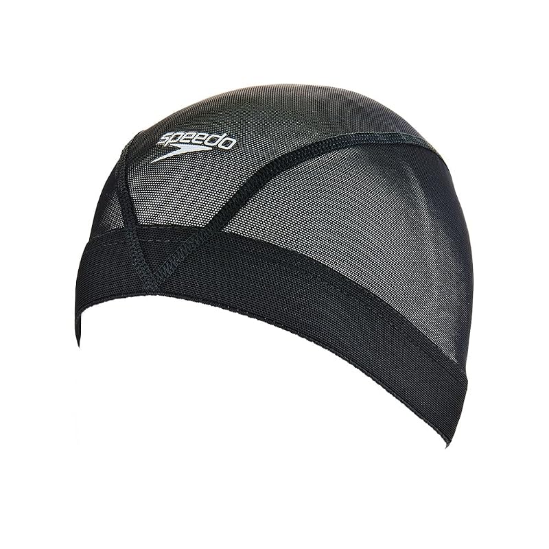 Шапочка для плавания Speedo, сетчатая шапочка с логотипом, унисекс, SD99C60, черная, размер L.