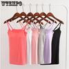 Women's Modal Slim Fit Sleeveless Bottoming Shirt with Bra Scoop Neck Thin Section for Spring and Summer