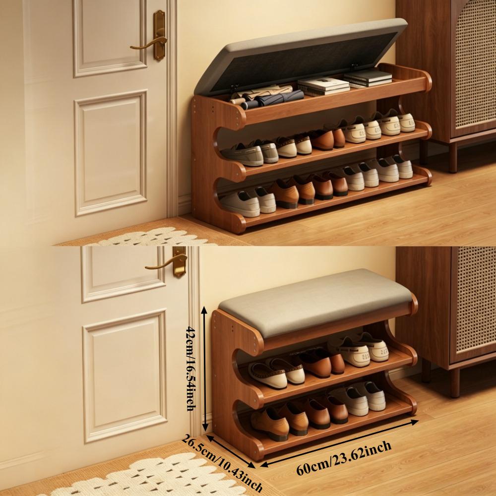 Shoe Cabinet Stool Upholstered Flip Top Shoe Storage Bench Entryway Hallway Cushion Seat Removable Shoe Rack Organizer Furniture