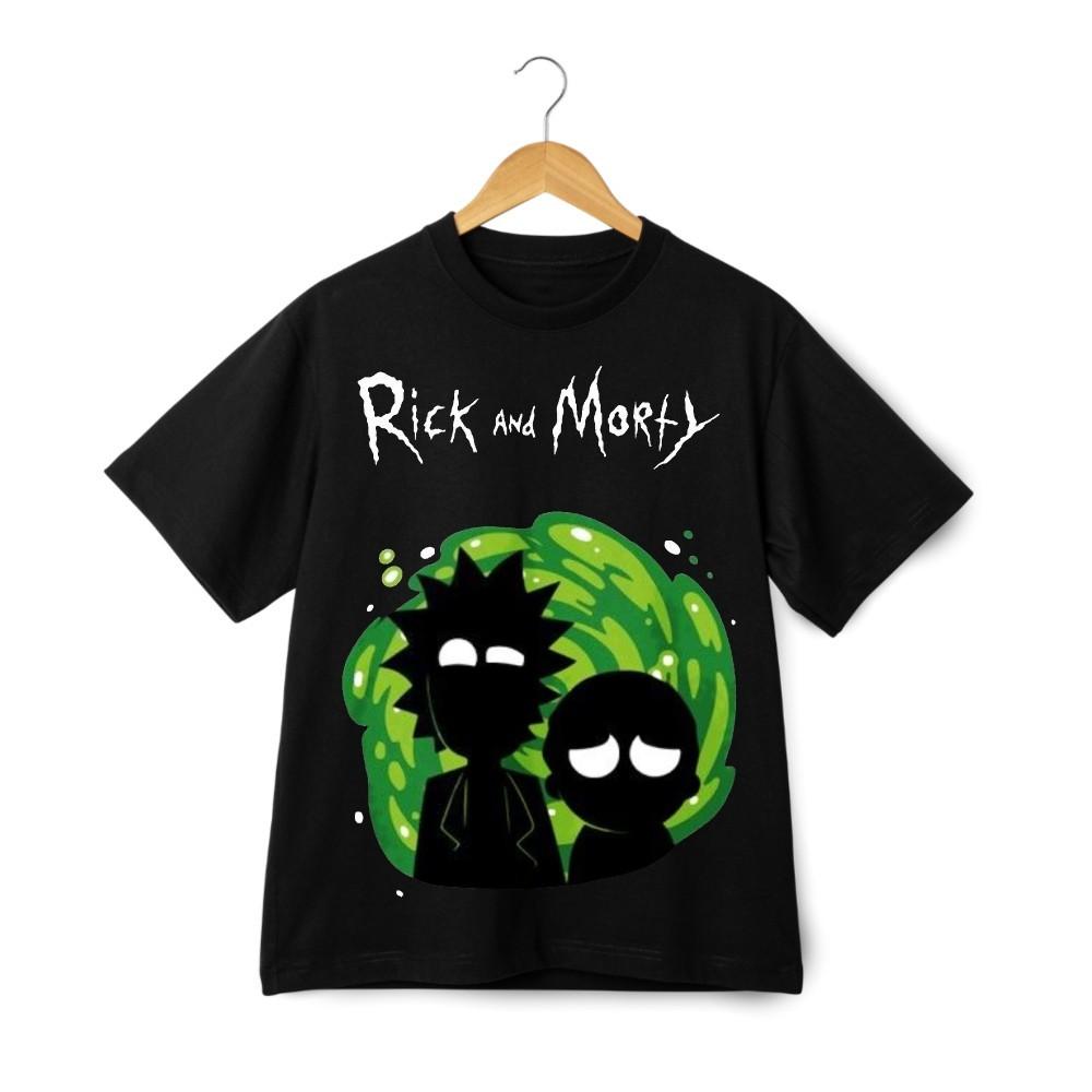 Rick and Morty Portal Graphic T-Shirt Retro Sci-Fi Cartoon Streetwear Tee
